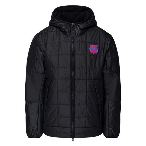 Kurtka zimowa FC Barcelona NSW Fleece synthetic-fill - Czarna/Niebieska